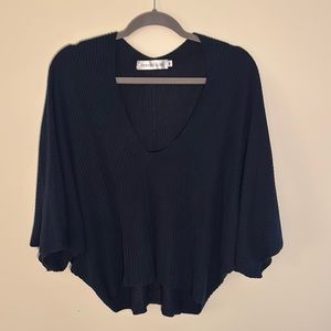 The Porter Collective Fine-guage Navy V-Neck  Sweater, Like New, Sz M
